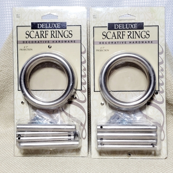 Satin Nickel Scarf Rings (set for 2 windows) New in Package - Picture 1 of 5